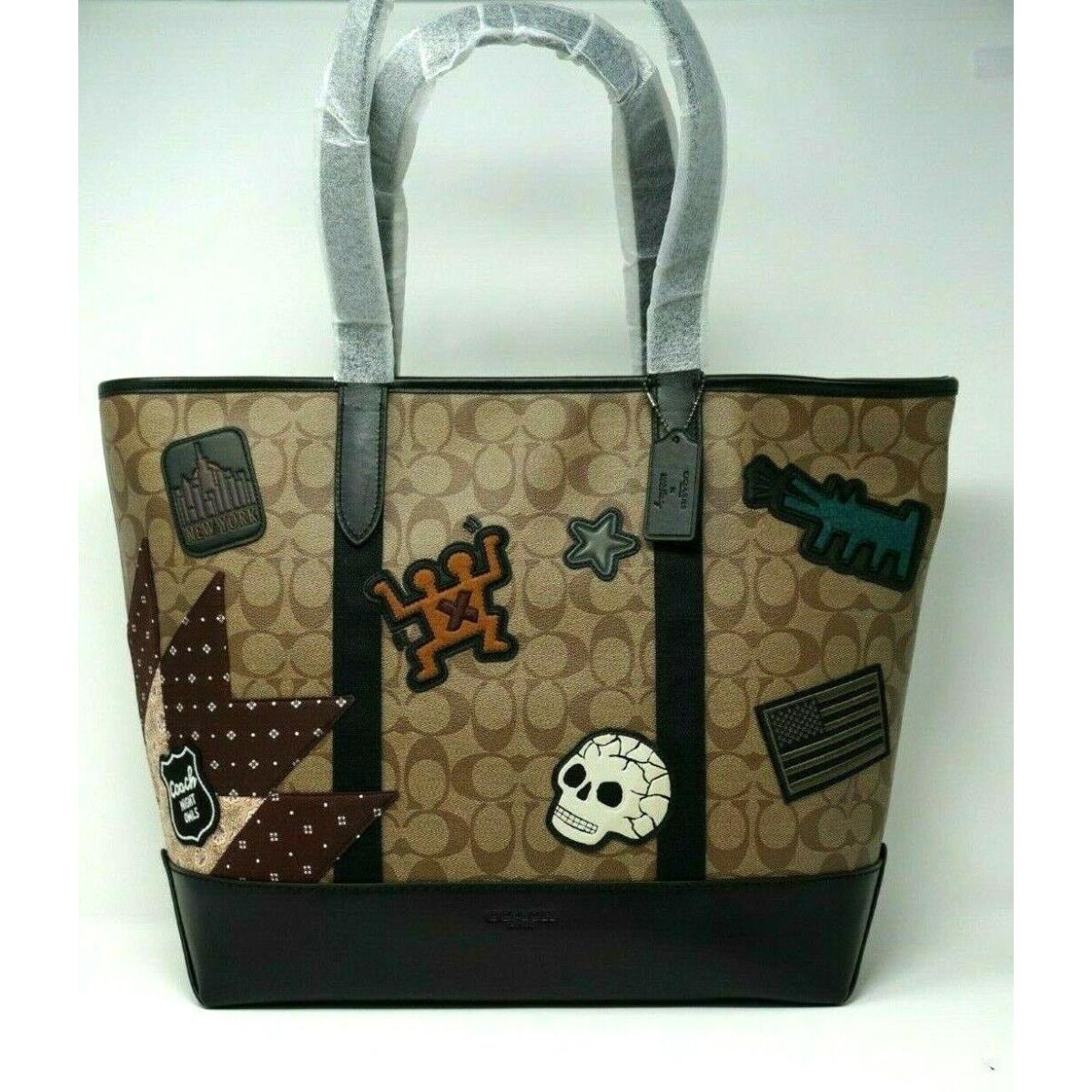 Coach Keith Haring West Tote in Signature Canvas with Patches F67373