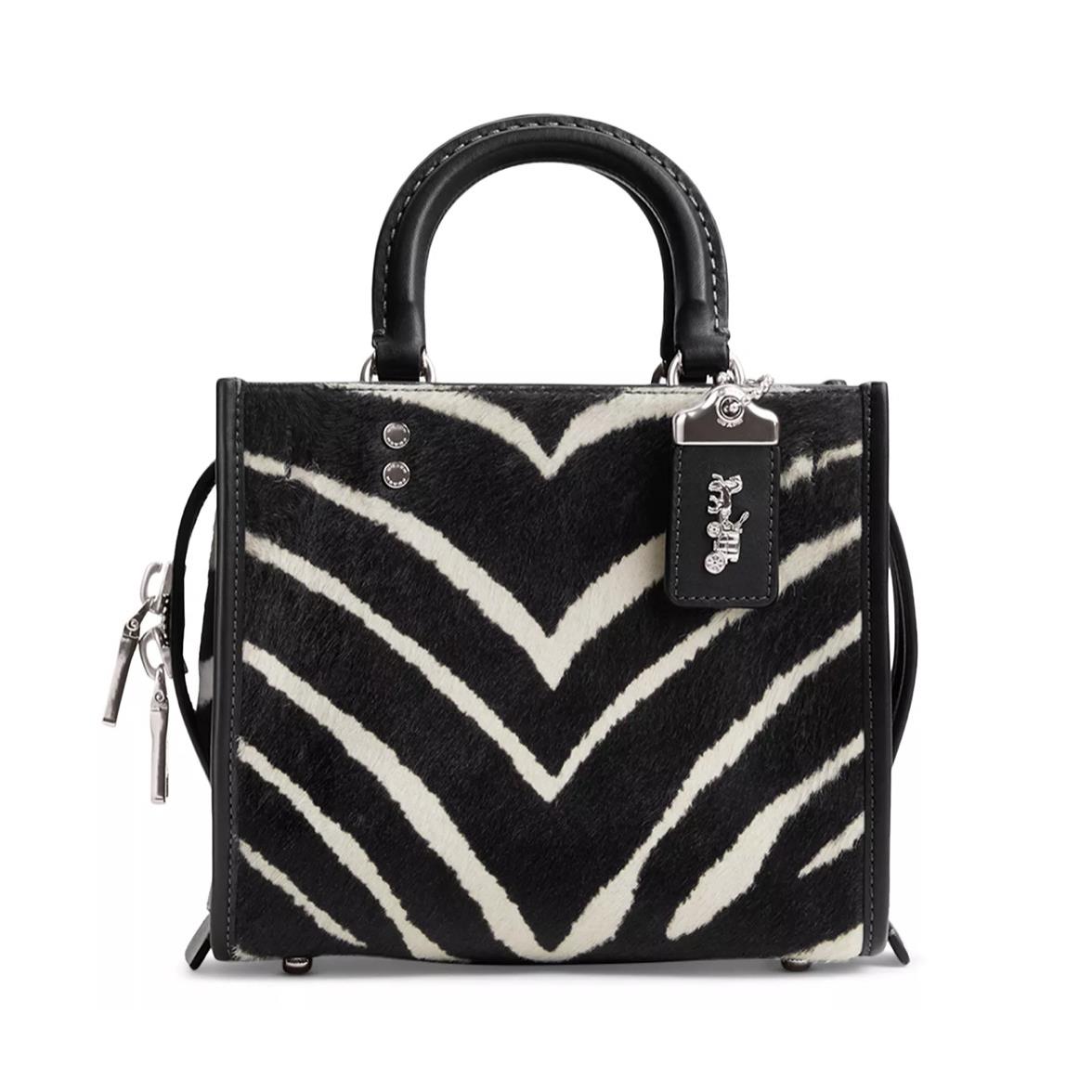 Coach Rogue 20 Zebra Calf Hair Prints Small Top Handle Satchel Bag