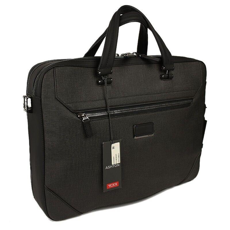 Tumi Gray Ashton Collins Double Compartment Briefcase Bag Laptop