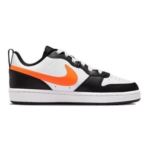 Nike Court Borough Low 2 BQ5448-115 Big Kids White/black Skate Shoes JAB156 - White/Black/Orange