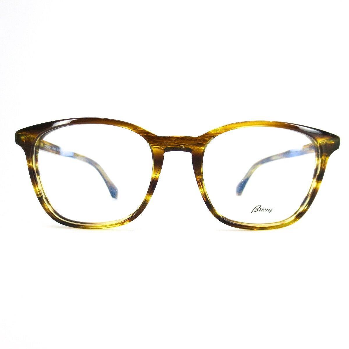 Brioni Eyeglasses Frames BR0033O 003 Rectangle Brown Tortoise Frames 52-20-145