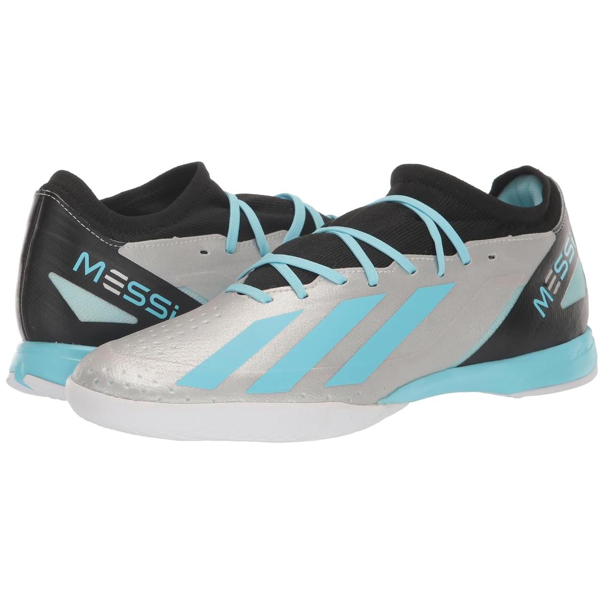 Unisex Sneakers Athletic Shoes Adidas X Crazyfast Messi.3 Indoor Silver Metallic/Bliss Blue/Core Black