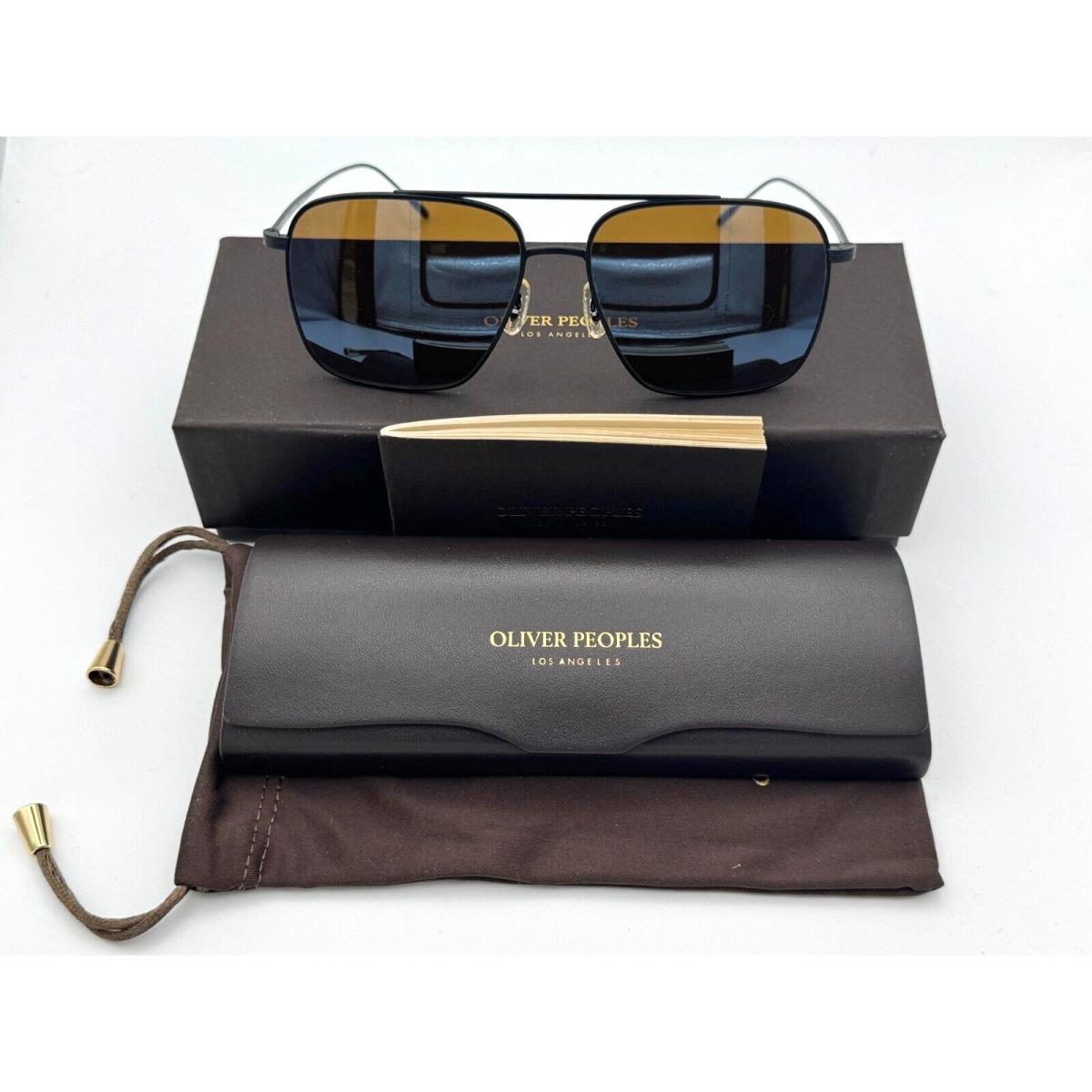 Oliver Peoples Dresner OV1320ST 5062G8 - Matte Black / Cognac Mirror Sunglasses