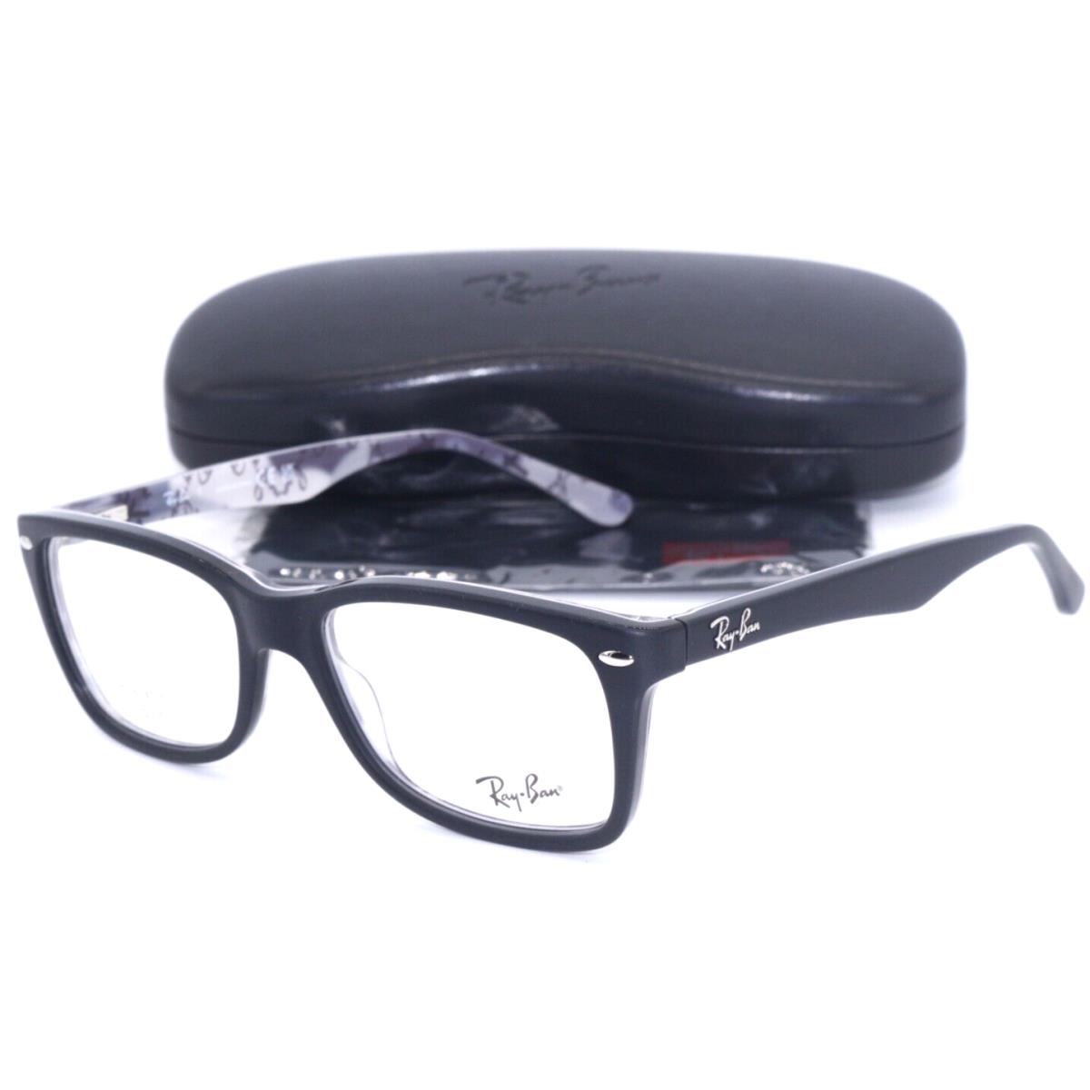 Ray-ban RB5228 5405 Designer Black ON White Frame Eyeglasses 53-17