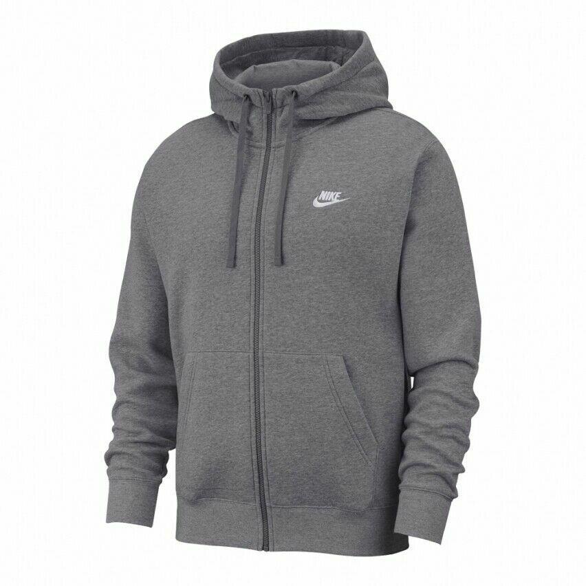 Nike Sportswear Club Fleece Full-zip Hoodie Dark Grey BV2645-071 Mens L