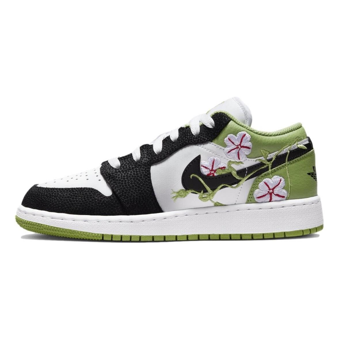 Nike Jordan 1 Low SE (gs) Size 6Y - Nike Air Jordan 1 Low SE GS `floral Vines` Shoes DQ8389-100