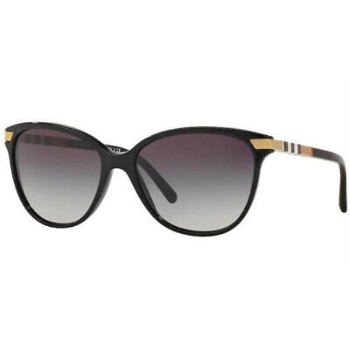 Burberry BE4216F 30018G Sunglasses Women`s Black/grey Gradient Cat Eye 57mm