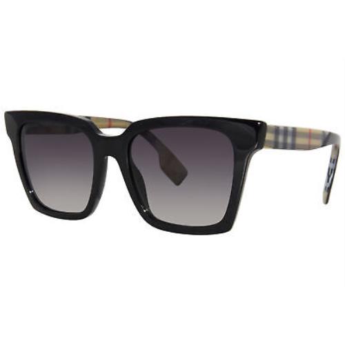 Burberry Maple B-4335 3934/8G Sunglasses Women`s Transparent Crystal/grey Grad - Frame: Black, Lens: Gray