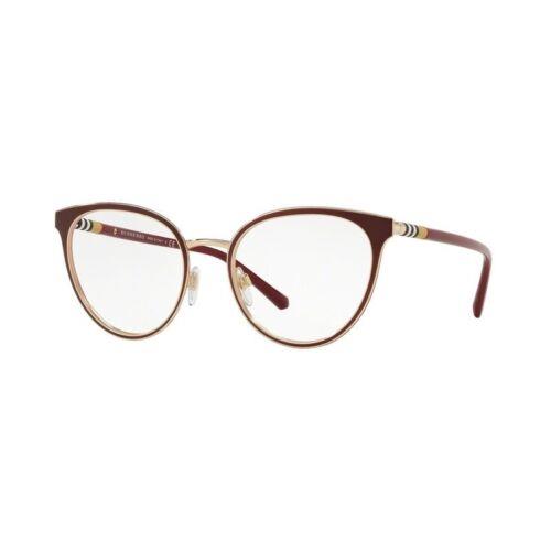 Burberry BE1324 1265 52mm Women`s Eyeglasses Red Light Gold Frame