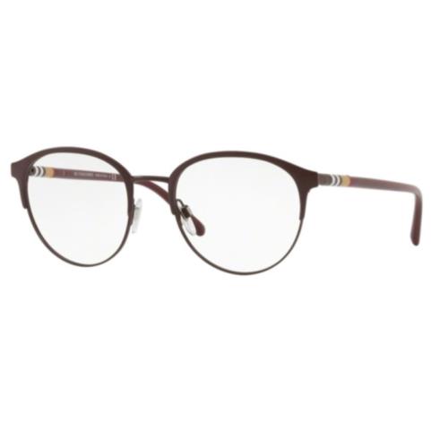 Burberry BE1318 1250 51 Matte Bordeaux Round Men`s Eyeglasses 51 mm