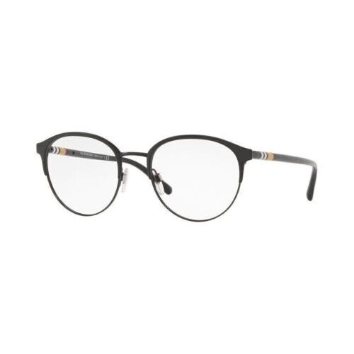 Burberry BE1318 1252 Black Round Men`s Eyeglasses 51 mm Optical Frame