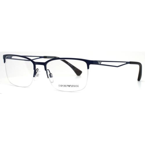 Emporio Armani EA1116 3018 Matte Blue Mens Rectangle Eyeglasses 53-18-145 B:36