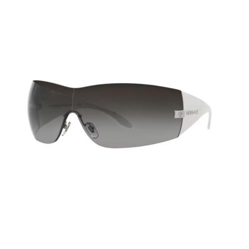 Versace 0VE2054 10008G Silver-white/grey Gradient Blue Square Women`s Sunglasses