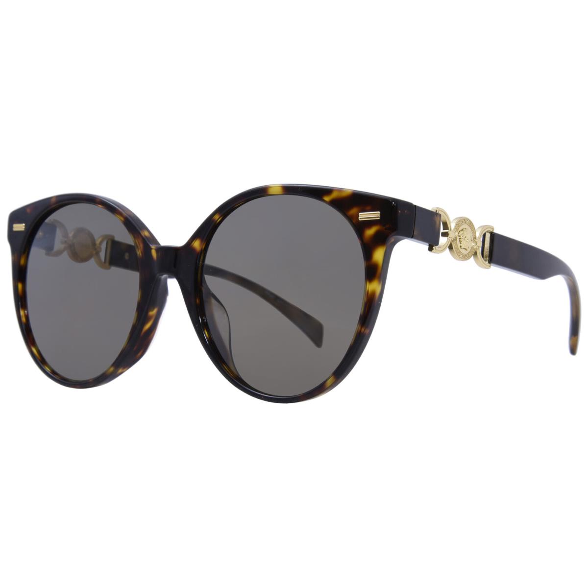 Versace VE4442F 108/3 Sunglasses Women`s Havana/brown Lenses Round Shape 55mm