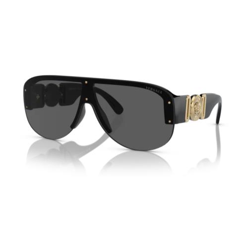 Versace 0VE4391 GB1/87 Black/dark Grey 48mm Oval Men`s Sunglasses