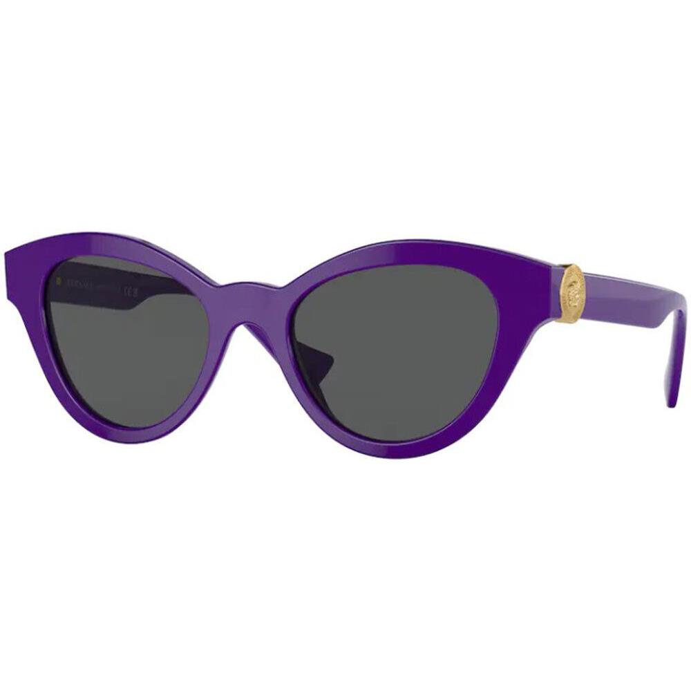 Versace VE4435 538787 Sunglasses Women`s True Purple/dark Grey Cat Eye 52mm