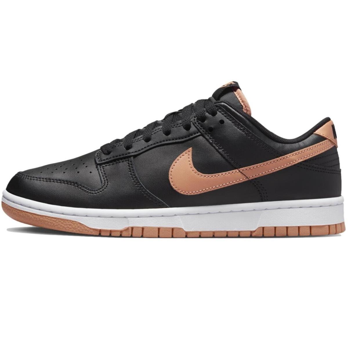 Size 10.5 - Nike Men`s Dunk Low Retro `black Amber Brown` Shoes DV0831-004 - Black