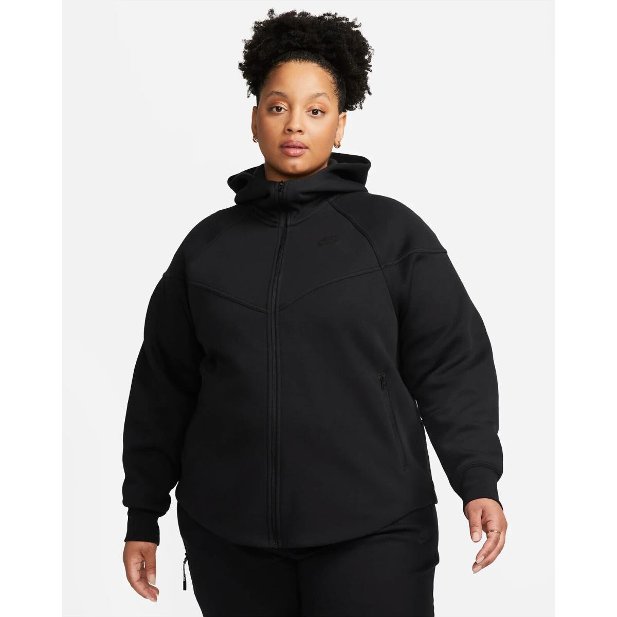 Nike Sportswear Tech Fleece Windrunner Women`s Full-zip Hoodie Black 1X FB8340