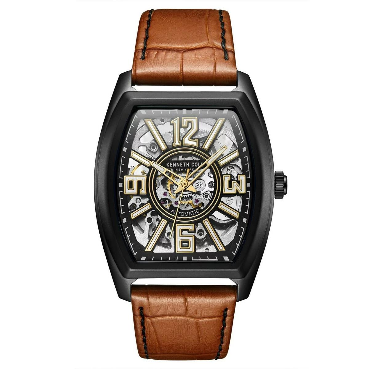 Kenneth Cole KC51083004 Men`s Automatic Brown Leather Strap Watch