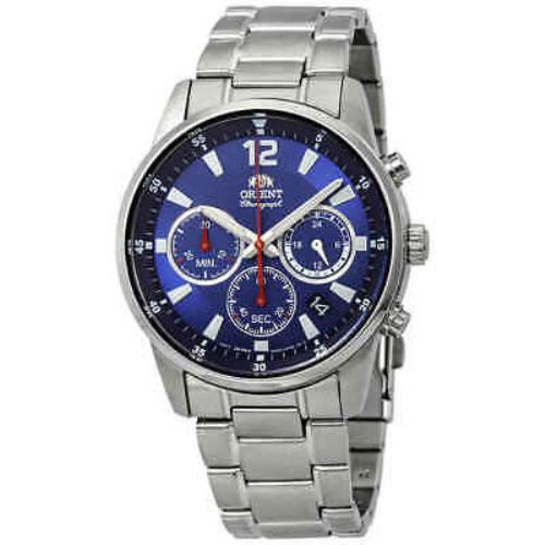 Orient Sport Chronograph Blue Dial Stainless Steel Men`s Watch RAKV0002L
