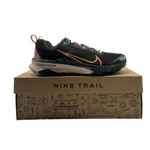 Nike React Terra Kiger 9 Womens Casual Trail Running Shoe Green Brown Sneaker
