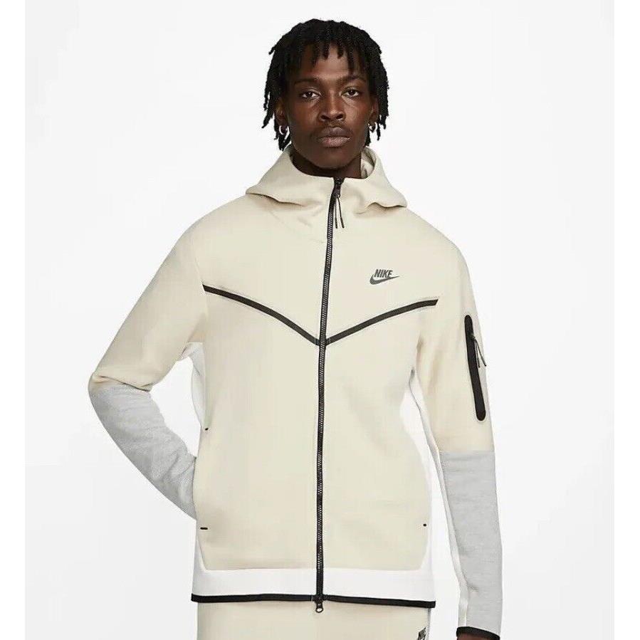 Nike Sportswear Tech Fleece Men`s Hooded Jacket Beige Size 4XL CU4489-206