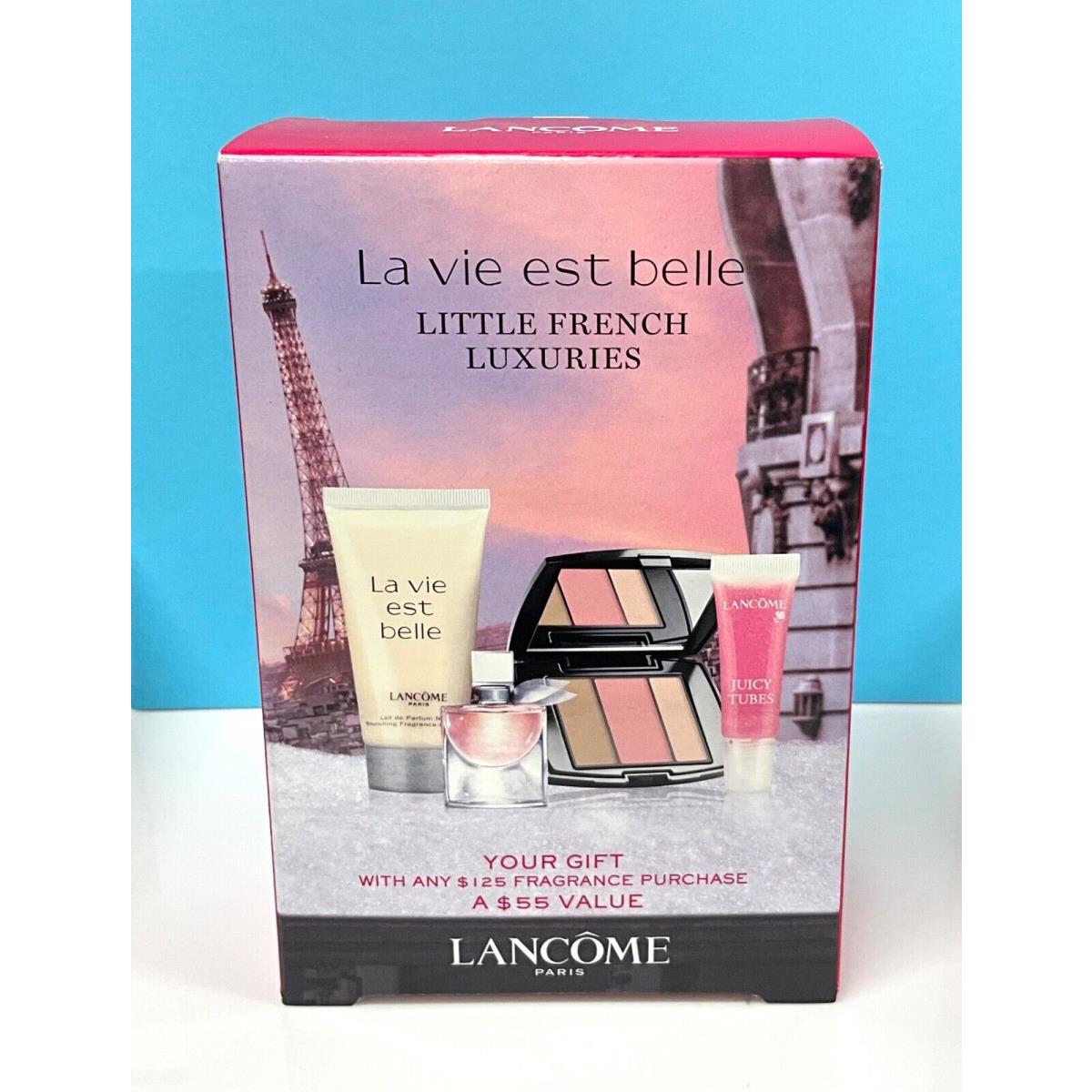 Lancome La Vie Est Belle Little French Luxuries Set Perfum Lotion Gloss Blush