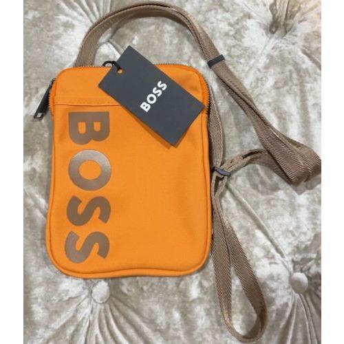 Hugo Boss Unisex Catch Phone Pouch Envelope Bag Crossbody Bag Orange