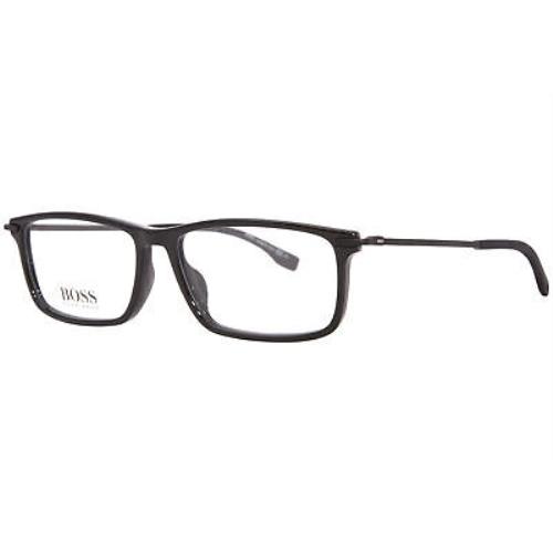 Hugo Boss 1017 807 Eyeglasses Men`s Black Full Rim Rectangle Shape 55mm