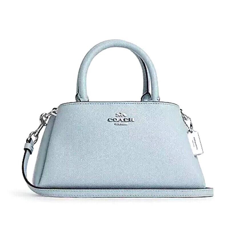 Coach Zuri CM185 Cross Grain Leather Crossbody Satchel Pale Blue