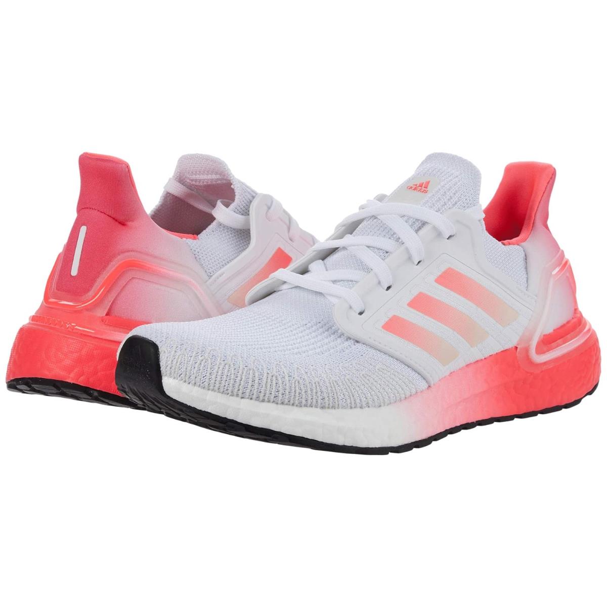 Woman`s Sneakers Athletic Shoes Adidas Running Ultraboost 20 White/Signal Pink/Signal Pink