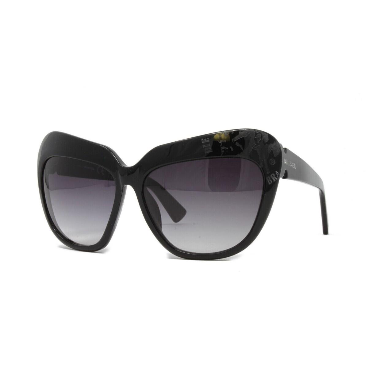 Diesel DL0047 01A Black Cat Eye Gray Gradient Non-polarized Women`s Sunglasses