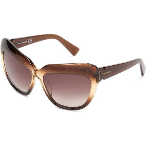 Diesel DL0047 50F Brown Cat Eye Brown Gradient 59-14-135mm Women`s Sunglasses