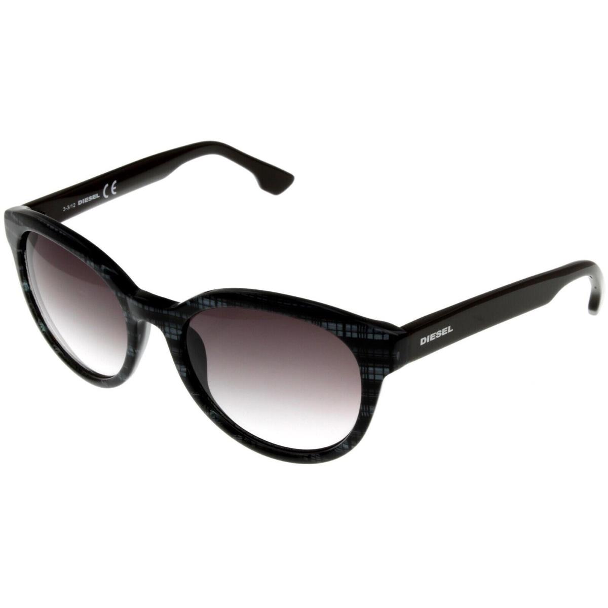 Diesel DL0041 20B Black Round Gray Gradient Non-polarized 54mm Unisex Sunglasses