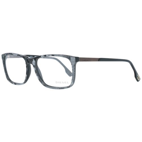 Diesel DL5166 005 Black/gray/antique Bronze Square 55-16-145 Full Rim Eyeglasses