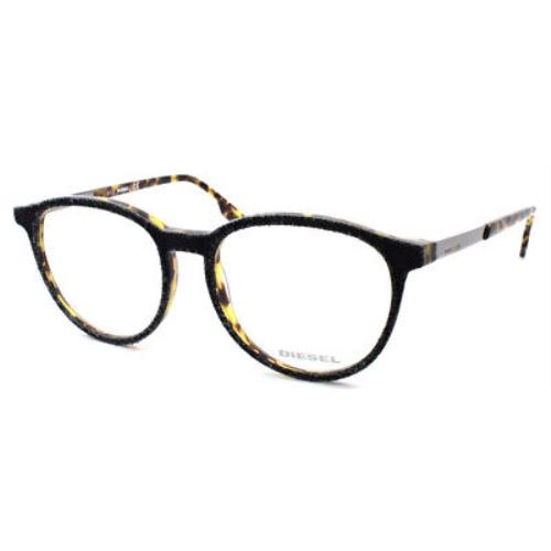 Diesel DL5117 005 Black/blonde Havana Oval 52-17-145 Full Rim Unisex Eyeglasses