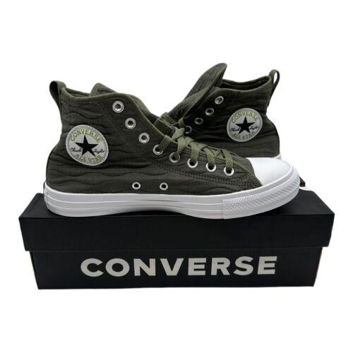Converse Chuck Taylor All Star Hi Green Shoes Quilted Size Men`s 7.5 Women`s 9.5