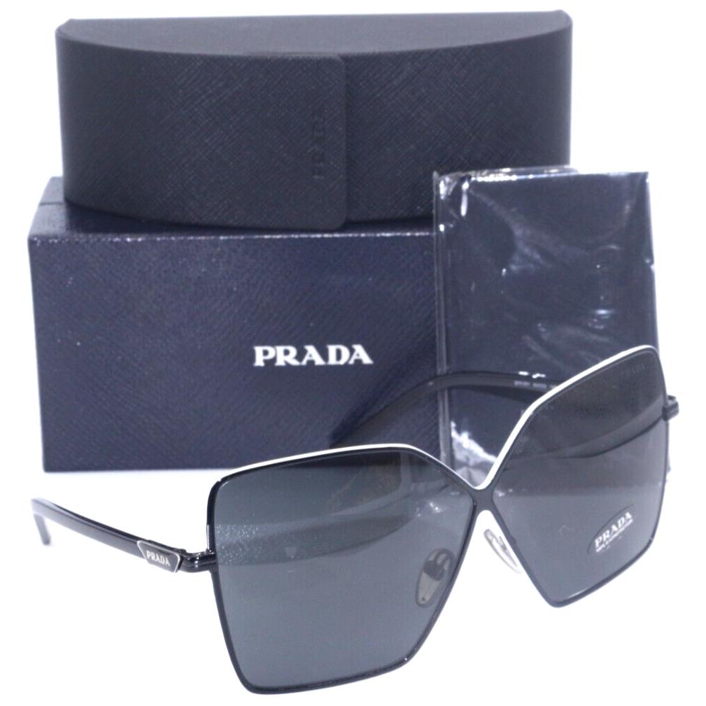 Prada Spr 50Y 1AB-5S0 Black-white/grey Lenses Sunglasses 64-04