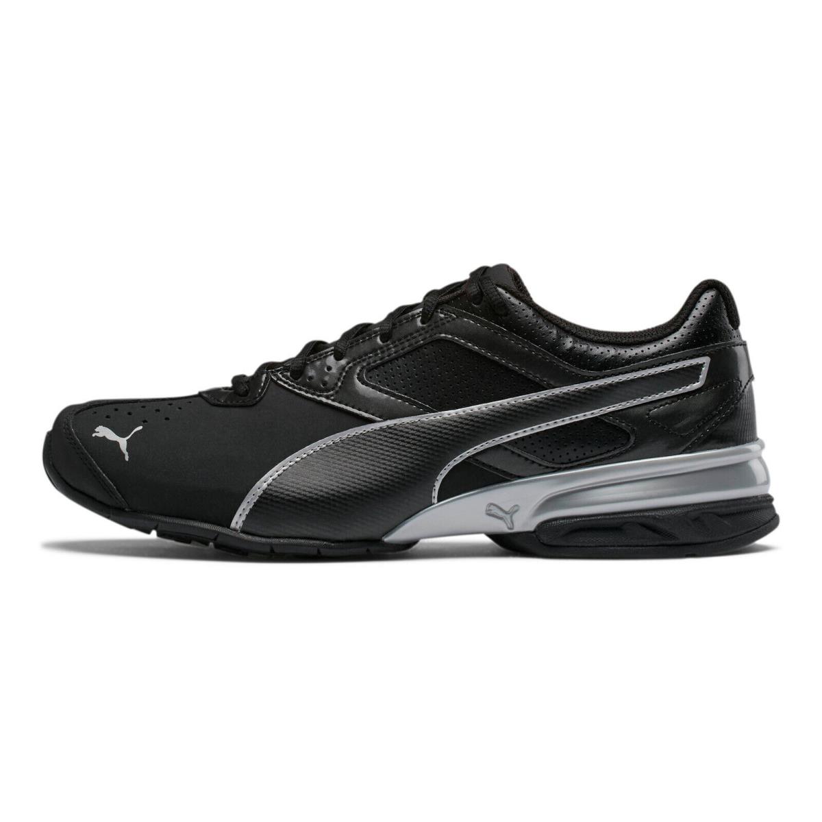 Puma Tazon 6 FM 18987303 Mens Black Leather Lace Up Athletic Running Shoes - Black