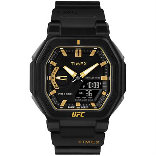 Timex x Ufc Colossus Ana-digi 45mm Black Gold Watch