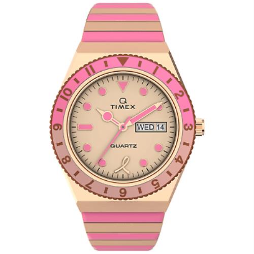 Timex Q x Bcrf 36mm Pink SS Women`s Watch