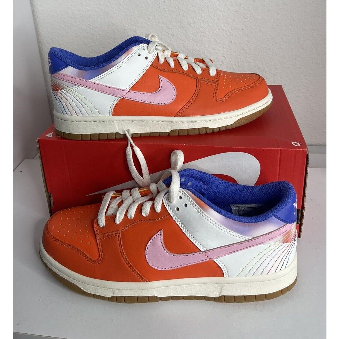 Nike Dunk Low SE GS Size 6.5 =8 Women Safety Orange/med Soft Pink FN0600-801 - Multicolor