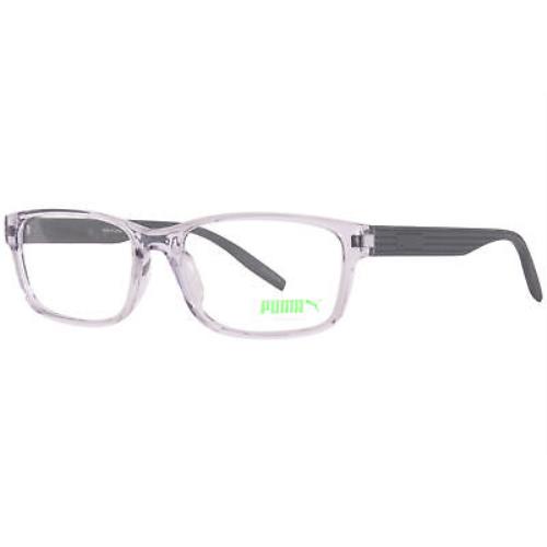 Puma PU02780 004 Eyeglasses Men`s Transparent Grey Full Rim Rectangle Shape 57mm