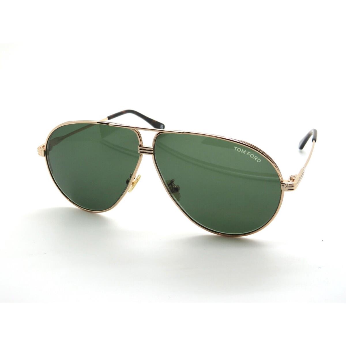 Tom Ford FT 0734-H/S 28N Jet Gold/green Aviator Sunglasses