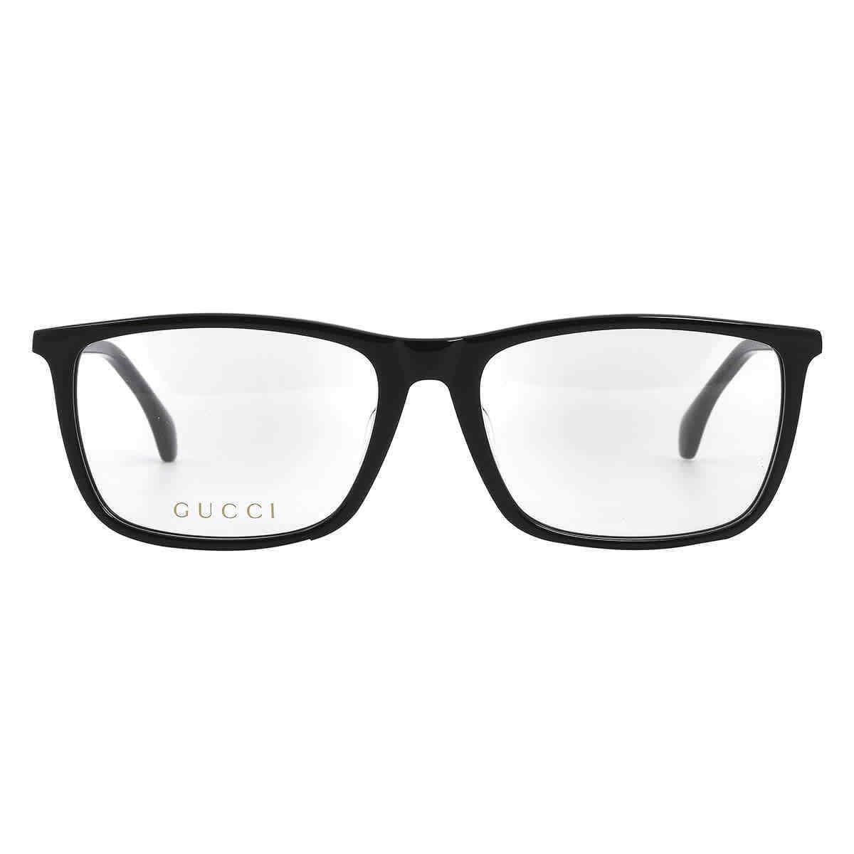 Gucci Demo Rectangular Men`s Eyeglasses GG0758OA 001 56 GG0758OA 001 56