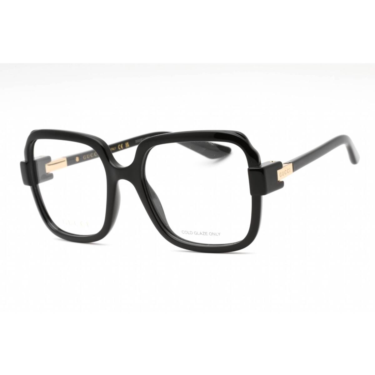 Gucci Women`s Eyeglasses Black Plastic Square Shape Frame Clear Lens GG1433O 001