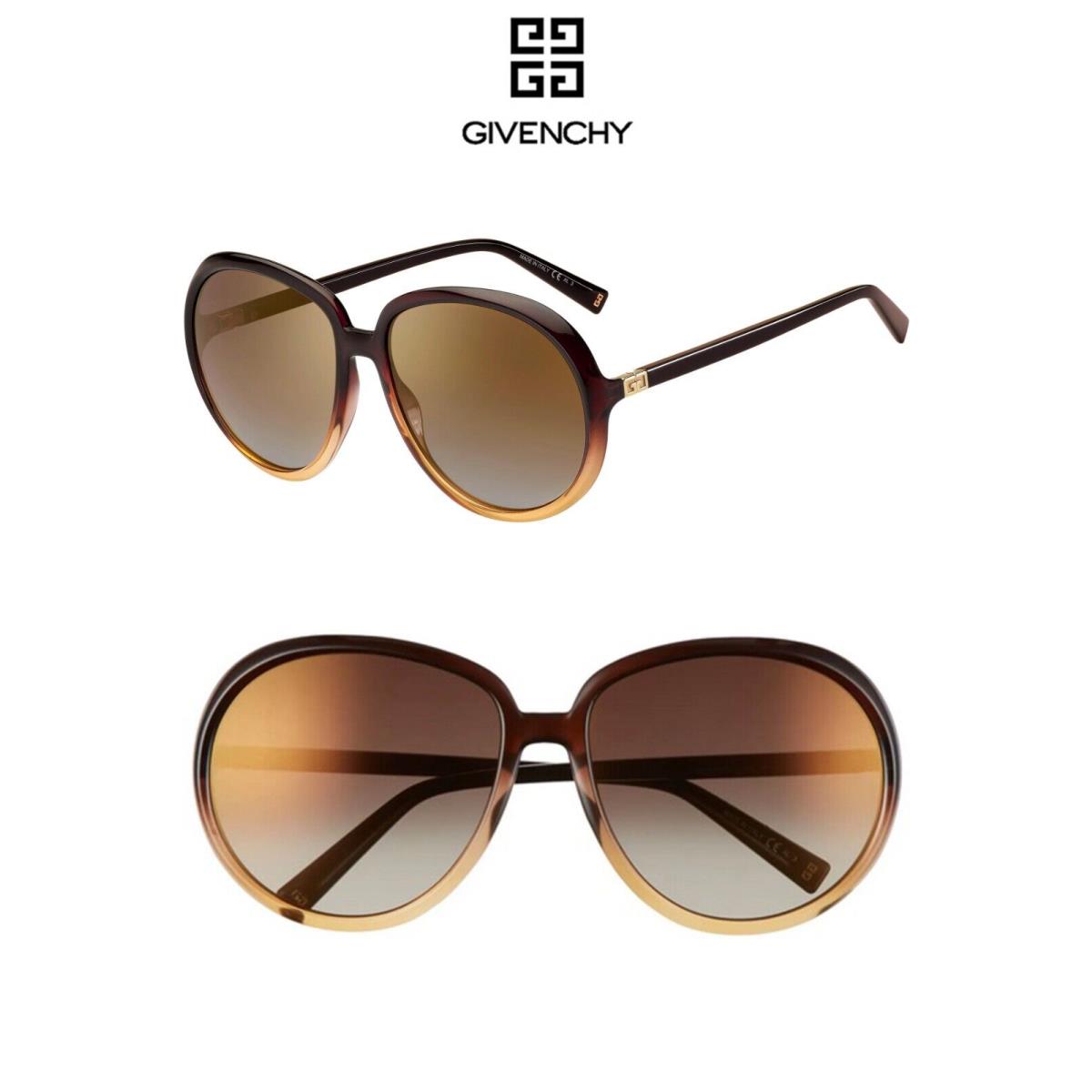 Givenchy GV7180/S Glnjl Brown/yellow Gradient Brown Flash Round Sunglasses. 61mm