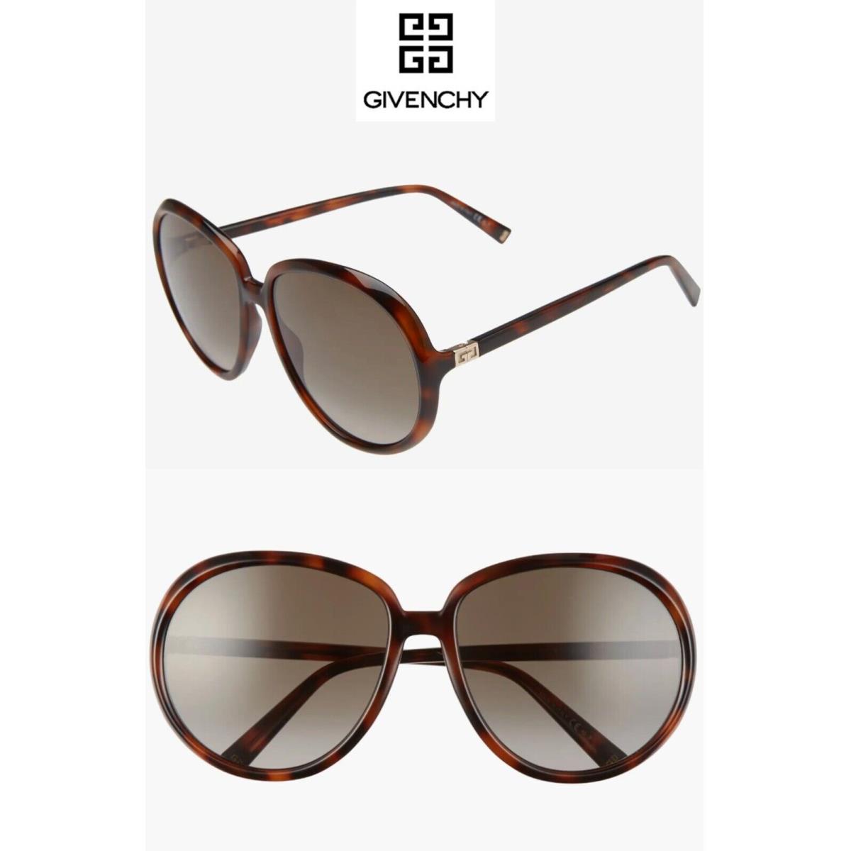 Givenchy GV7180/S 086HA Tortoise Havana Gradient Brown Round Sunglasses. 61mm