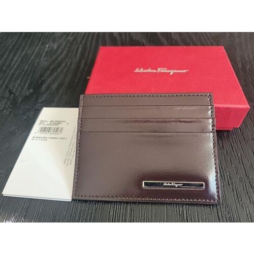 Salvatore Ferragamo Brown Card Case Holder Wallet