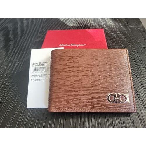 Salvatore Ferragamo Brown / Blue Revival Leather Wallet